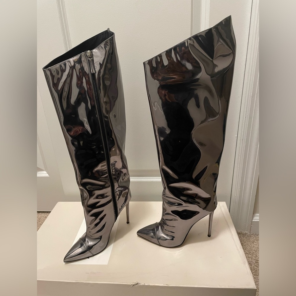 Alexandre Vauthier boots, Pewter, 39